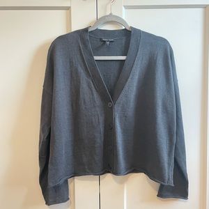 Eileen Fisher cotton linen cropped boxy cardigan
